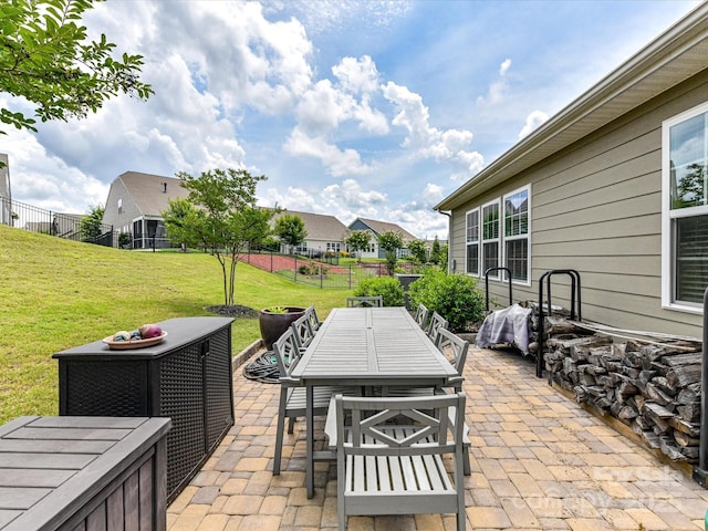 8035 Pastime Ln, Clover, SC 29710 - fenced backyard with outdoor dining space and a patio area