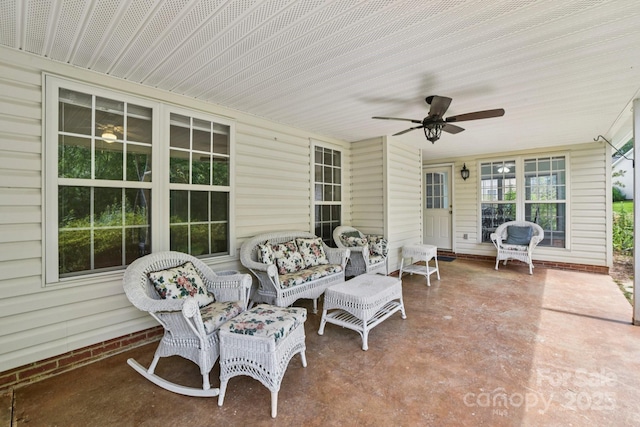 343 Stonehollow Rd, Fletcher, NC 28732 - view of patio / terrace featuring a ceiling fan and an outdoor hangout area