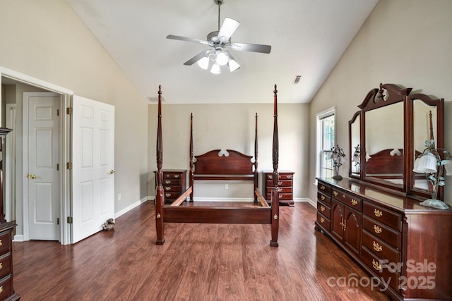 343 Stonehollow Rd, Fletcher, NC 28732 - bedroom featuring lofted ceiling and dark wood-style floors