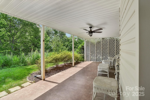 343 Stonehollow Rd, Fletcher, NC 28732 - view of patio / terrace featuring ceiling fan