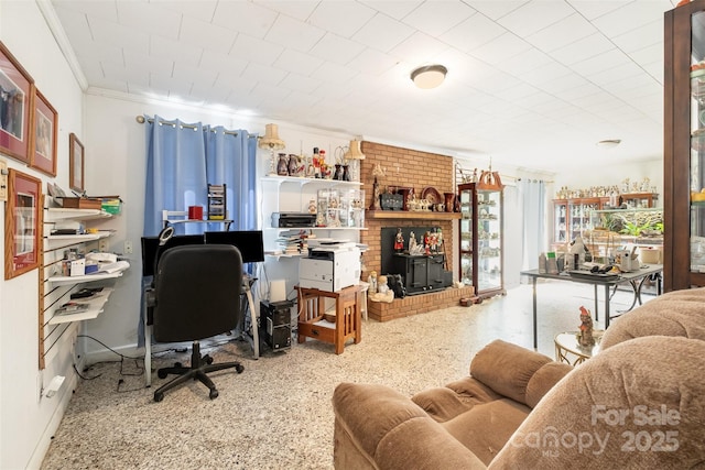 19924 Floral Ln, Cornelius, NC 28031 - office space featuring speckle patterned floor and ornamental molding
