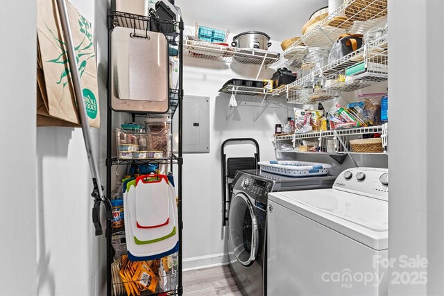 860 Jetton St Unit 59, Davidson, NC 28036 - laundry area featuring independent washer and dryer and electric panel