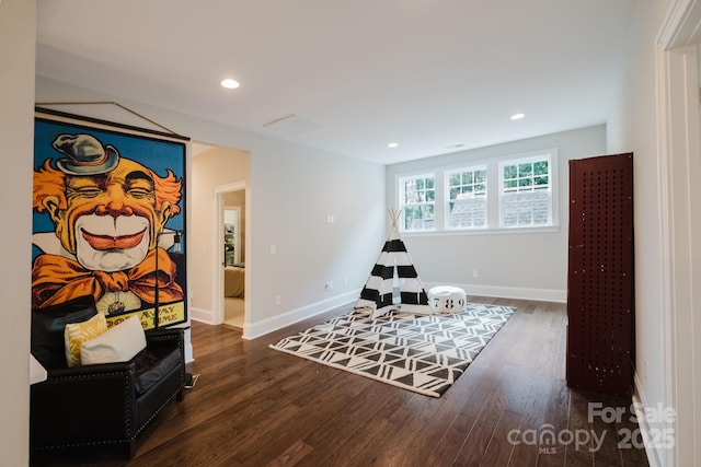 15103 Cimarron Hills Ln, Charlotte, NC 28278 - sitting room with wood finished floors, baseboards, and recessed lighting