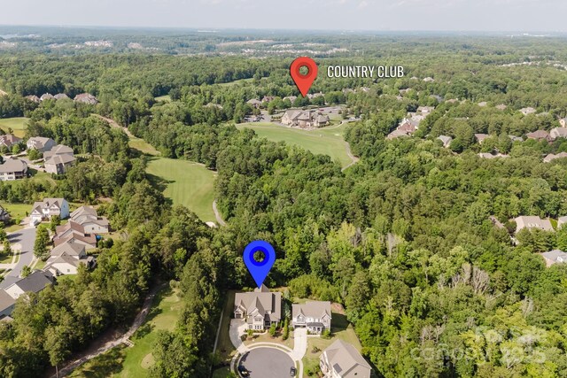 15103 Cimarron Hills Ln, Charlotte, NC 28278 - aerial perspective of suburban area with a forest and a golf course
