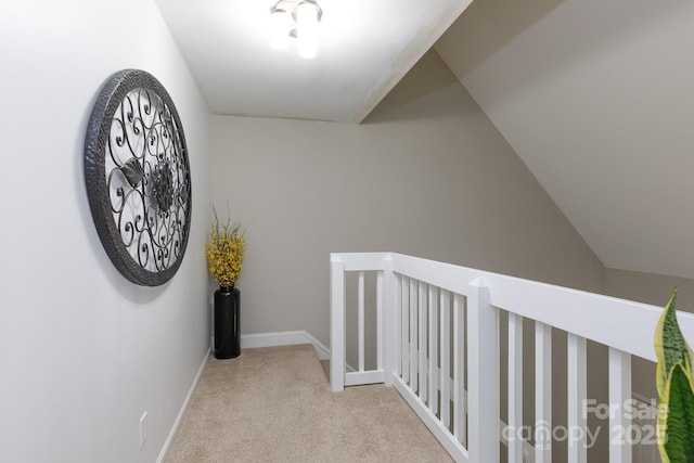 27092 Village Dr, Tega Cay, SC 29708 - hallway featuring carpet flooring, an upstairs landing, and lofted ceiling