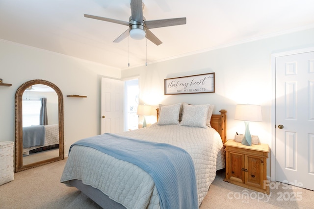 27092 Village Dr, Tega Cay, SC 29708 - carpeted bedroom featuring ornamental molding and ceiling fan