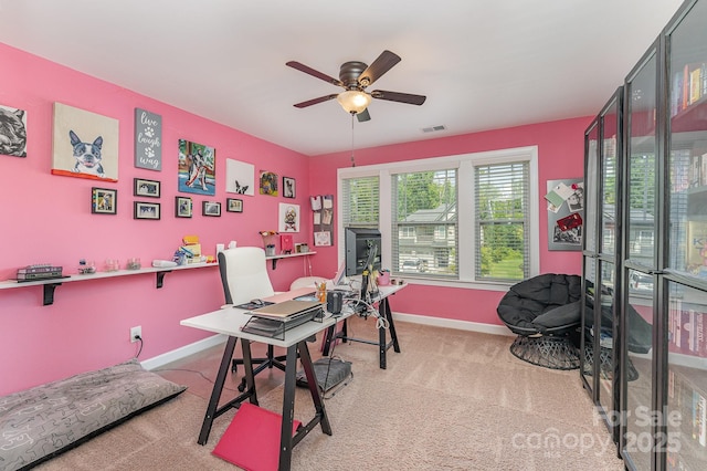 2606 Cheverny Pl, Concord, NC 28027 - office space featuring a ceiling fan and carpet floors