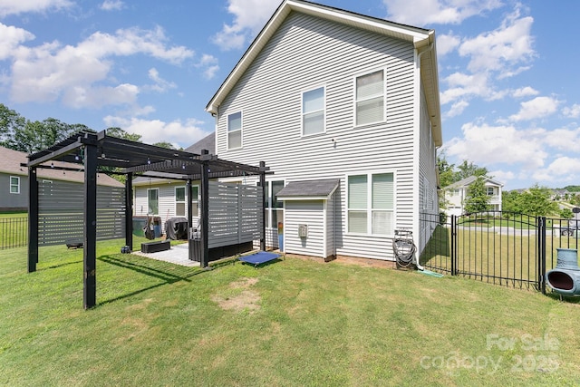 2606 Cheverny Pl, Concord, NC 28027 - rear view of house featuring a pergola, a fenced backyard, and a patio