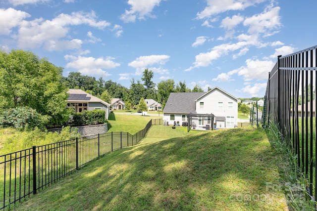 2606 Cheverny Pl, Concord, NC 28027 - fenced backyard featuring a pergola and a residential view