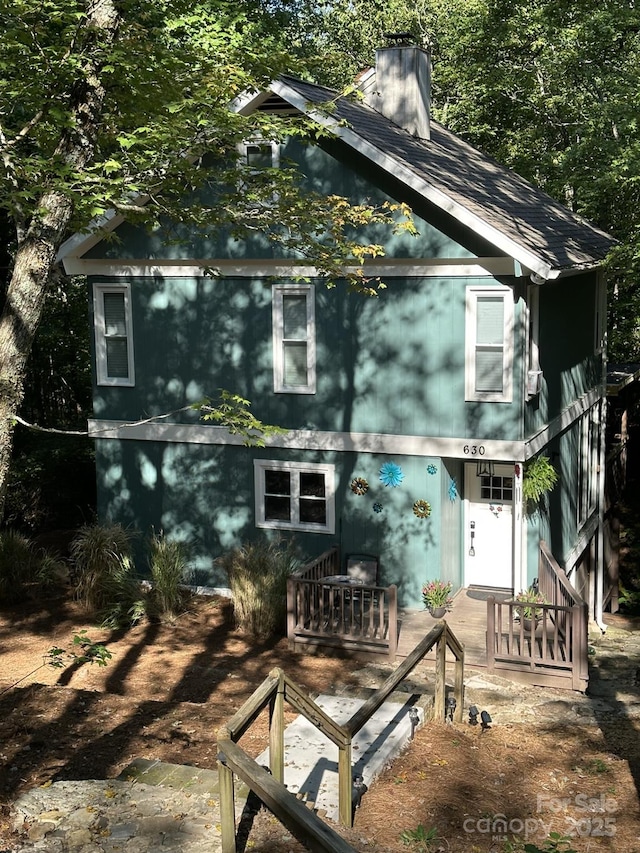 630 Shumont Rd, Black Mountain, NC 28711 - rear view of property featuring a chimney