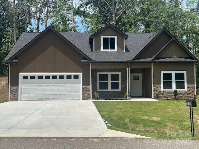 953 Mike Cir, Spartanburg, SC 29303 - craftsman inspired home featuring stone siding, driveway, and roof with shingles