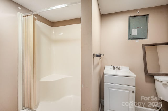 110 Hidden Valley St, Cherryville, NC 28021 - full bath featuring a shower stall, vanity, and electric panel