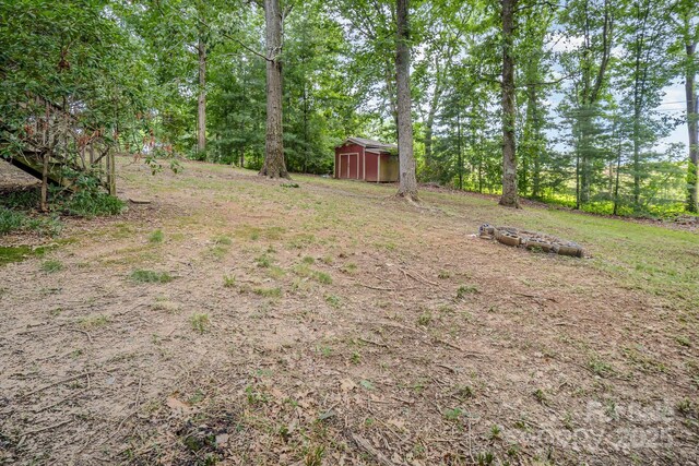 110 Hidden Valley St, Cherryville, NC 28021 - view of yard with a storage shed