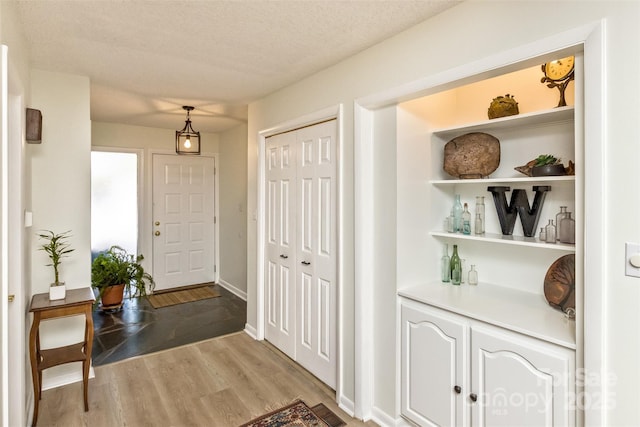 503 Crowfields Ln, Asheville, NC 28803 - entrance foyer with light wood-type flooring and a textured ceiling