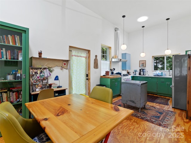 59 Alexander Rd, Weaverville, NC 28787 - dining room with high vaulted ceiling and wood finished floors