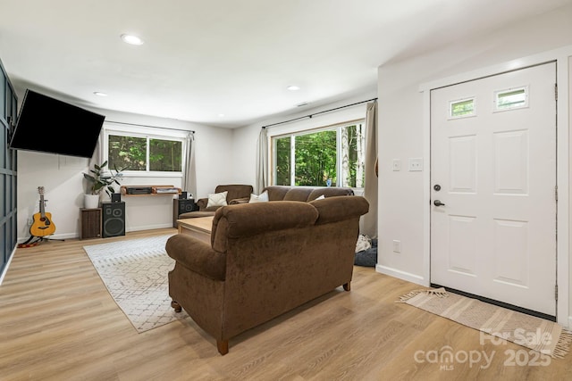 487 Duncan Creek Rd, Fletcher, NC 28732 - living room featuring light wood-style floors, plenty of natural light, and recessed lighting