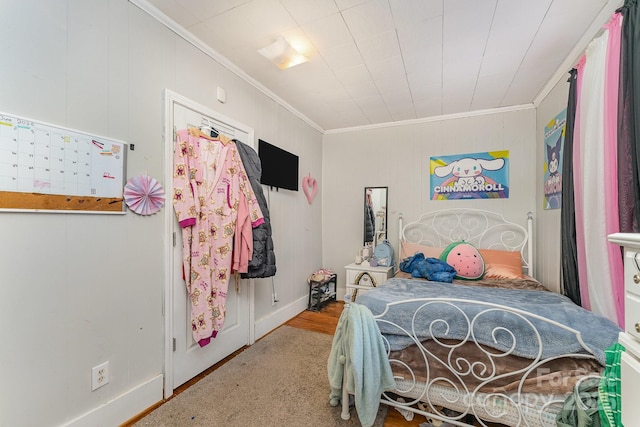300 S Hudson Ave, Spencer, NC 28159 - bedroom featuring crown molding and wood finished floors