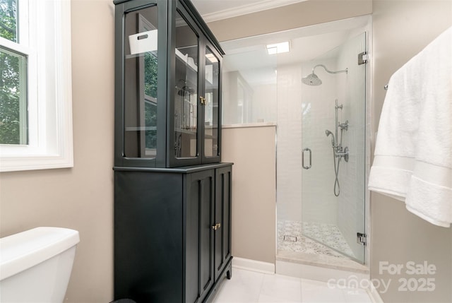 139 Palaside Dr NE, Concord, NC 28025 - full bathroom with a shower stall and crown molding