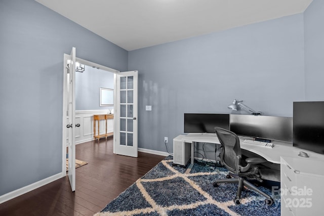 1569 Shannon Falls Dr, Fort Mill, SC 29715 - office area featuring french doors and wood finished floors