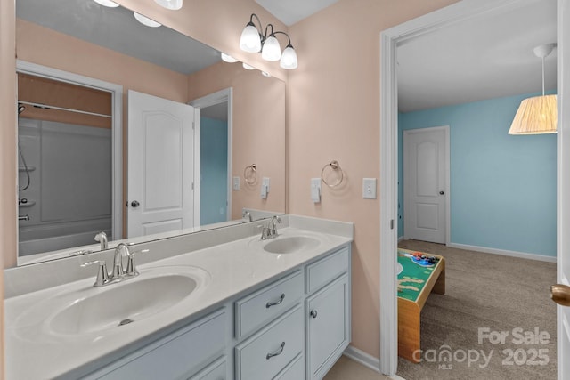 1569 Shannon Falls Dr, Fort Mill, SC 29715 - bathroom featuring double vanity and baseboards