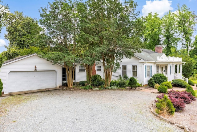 805 S Main St, Mount Holly, NC 28120 - view of front of property featuring gravel driveway and a chimney