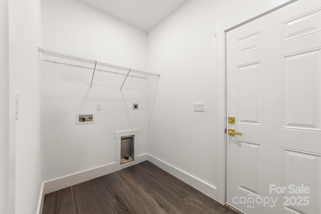 1471 Marshbrooke Ln, Catawba, NC 28609 - laundry area featuring dark wood-style floors, hookup for an electric dryer, and washer hookup