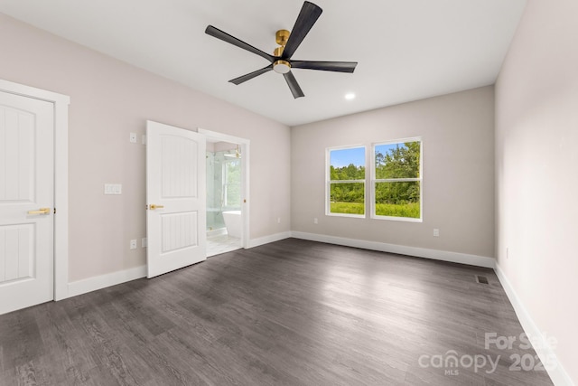 1471 Marshbrooke Ln, Catawba, NC 28609 - spare room featuring a ceiling fan, dark wood-style floors, and recessed lighting