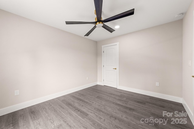 1471 Marshbrooke Ln, Catawba, NC 28609 - unfurnished room with ceiling fan, dark wood finished floors, and recessed lighting