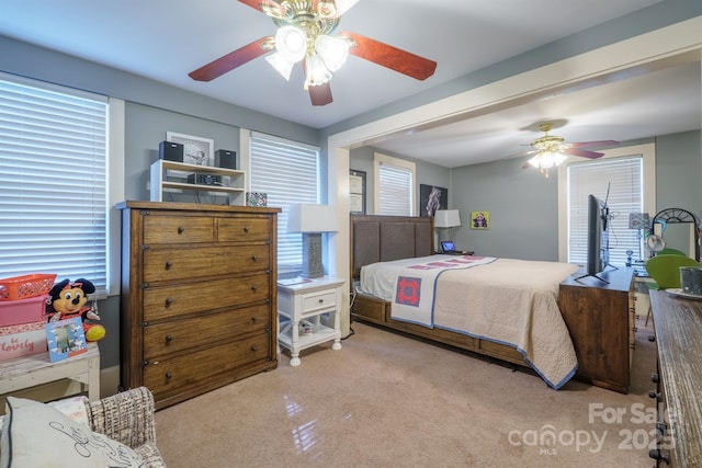 153 S Center St, Taylorsville, NC 28681 - carpeted bedroom featuring a ceiling fan