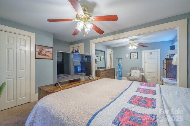 153 S Center St, Taylorsville, NC 28681 - bedroom with carpet floors, ceiling fan, and baseboards