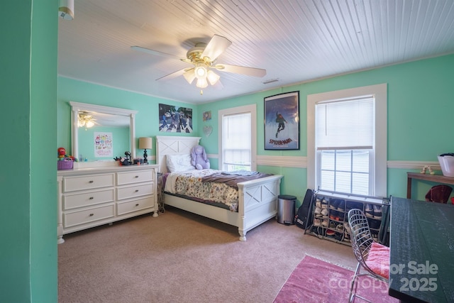 153 S Center St, Taylorsville, NC 28681 - carpeted bedroom with ceiling fan