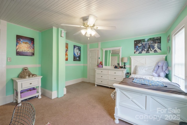 153 S Center St, Taylorsville, NC 28681 - bedroom featuring light carpet, ceiling fan, and baseboards