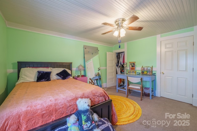 153 S Center St, Taylorsville, NC 28681 - bedroom featuring carpet floors, ceiling fan, and a closet