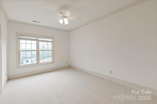 1500 Lookout Cir, Waxhaw, NC 28173 - empty room featuring carpet, ornamental molding, and ceiling fan