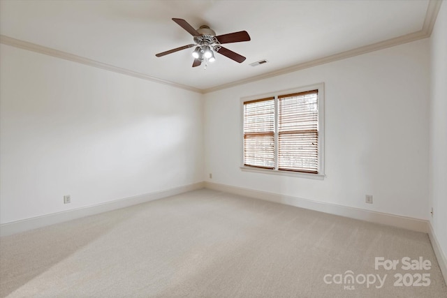 1500 Lookout Cir, Waxhaw, NC 28173 - unfurnished room featuring light carpet, crown molding, and a ceiling fan