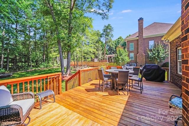 15811 Burlingame Dr, Huntersville, NC 28078 - deck with a grill and outdoor dining area