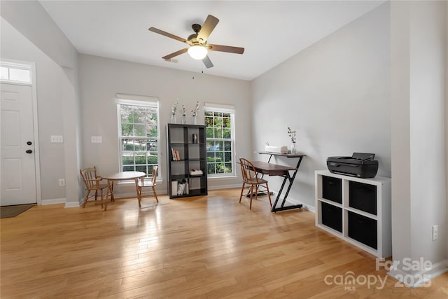 4000 Garfield Ct, Waxhaw, NC 28173 - entryway featuring light wood-style flooring and ceiling fan