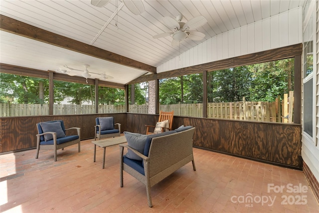 4000 Garfield Ct, Waxhaw, NC 28173 - sunroom / solarium with a ceiling fan, an outdoor living space, and healthy amount of natural light