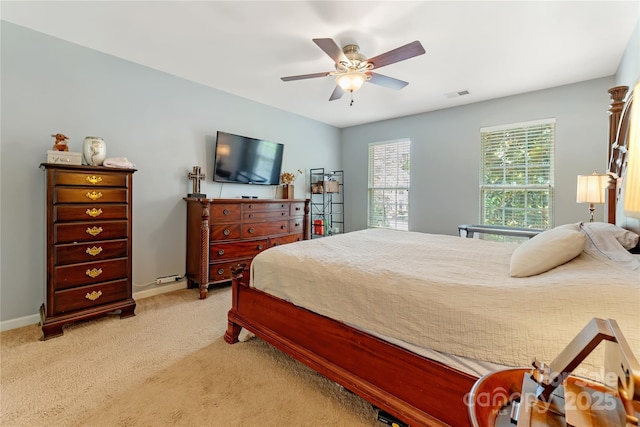 4000 Garfield Ct, Waxhaw, NC 28173 - bedroom featuring light colored carpet and ceiling fan