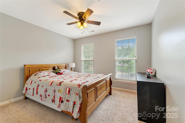 4000 Garfield Ct, Waxhaw, NC 28173 - bedroom with light colored carpet and ceiling fan