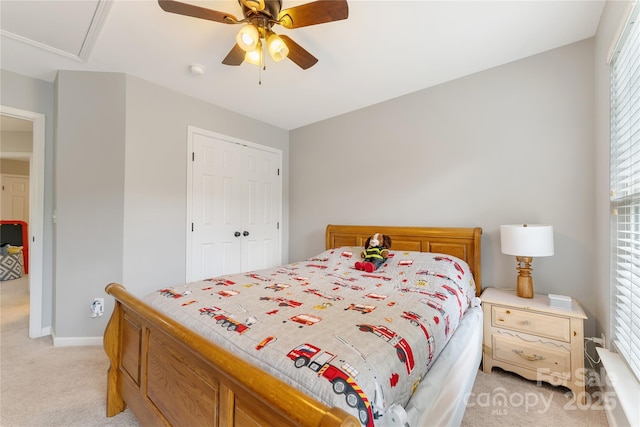 4000 Garfield Ct, Waxhaw, NC 28173 - bedroom with light colored carpet, multiple windows, and a closet