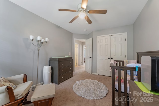 4000 Garfield Ct, Waxhaw, NC 28173 - bedroom featuring carpet floors, a closet, and ceiling fan