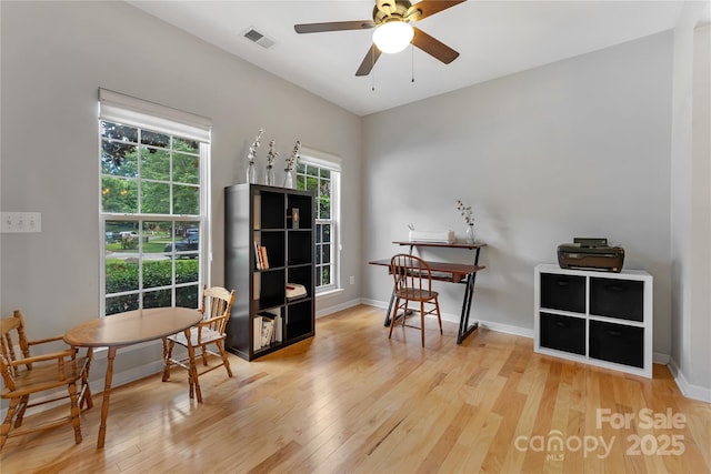 4000 Garfield Ct, Waxhaw, NC 28173 - sitting room featuring wood finished floors, ceiling fan, and a desk