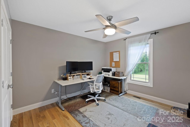 288 Ollie Weaver Rd, Weaverville, NC 28787 - office with wood finished floors and ceiling fan