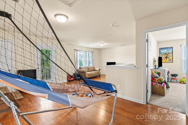 5111 Elementary View Dr, Charlotte, NC 28269 - rec room featuring wood finished floors and baseboards