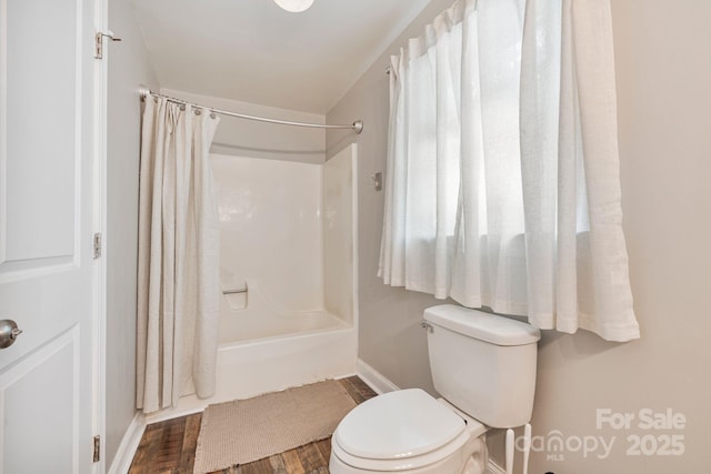 3980 English Oak Dr, Lincolnton, NC 28092 - full bath featuring shower / bath combination with curtain and wood finished floors