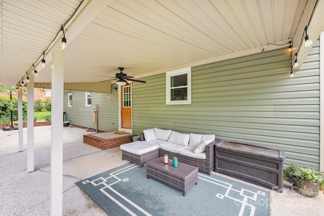 3980 English Oak Dr, Lincolnton, NC 28092 - view of patio / terrace featuring ceiling fan and outdoor lounge area