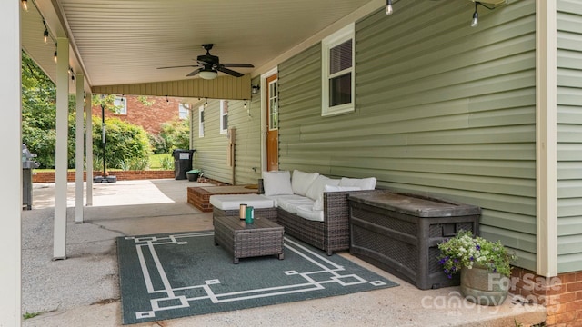 3980 English Oak Dr, Lincolnton, NC 28092 - view of patio featuring a ceiling fan and an outdoor living space