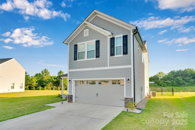 112 Aspire Cir, Wingate, NC 28174 - craftsman-style home with a garage, driveway, and stone siding
