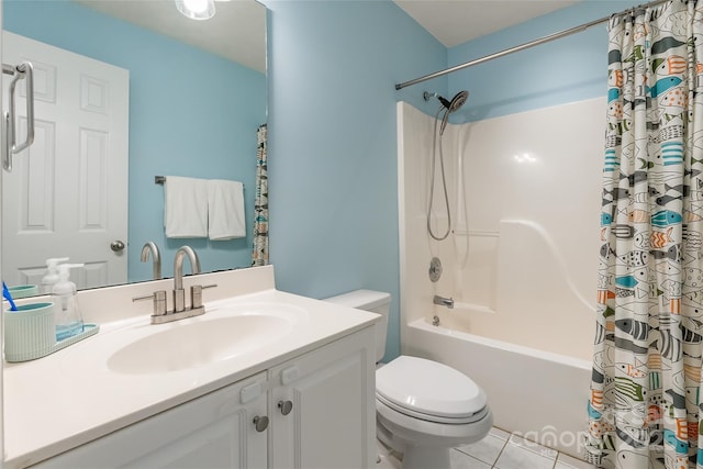 2079 Audubon Dr, Rock Hill, SC 29732 - full bath with toilet, vanity, shower / bath combo with shower curtain, and tile patterned floors